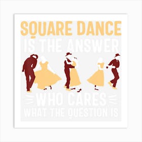 Square Dance Women Men Dancing Couple Dancer Gift Art Print