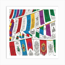 Flags Of Mexico 6 Art Print