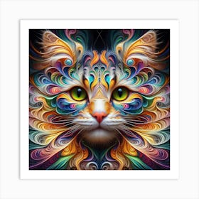 Psychedelic Cat 4 Art Print