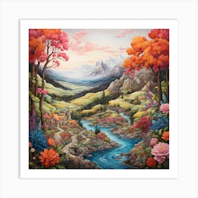 'The Valley Of Flowers' Art Print