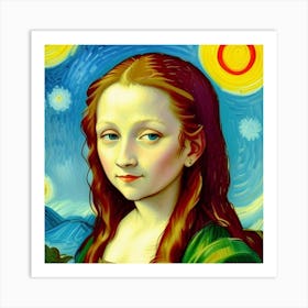 Young Mona Lisa The Charm of Timeless Beauty Art Print