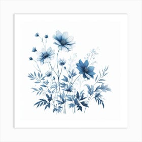 Blue Flowers Art Print