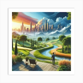 Vibrant Cityscape Landscapes For Urban Living Art Print