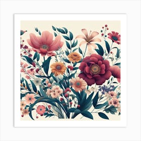 Nice Floral Bouquet Art Print