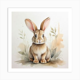 Rabbit Watercolor Painting 5 Art Print