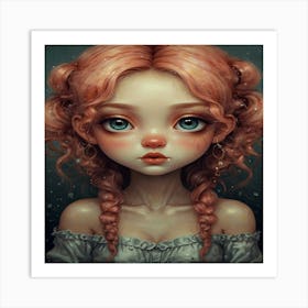 Pink Haired Girl 4 Art Print