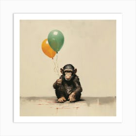 Chimpanzee By Banksy Art Print