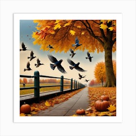 Autumn In The Park Art Print