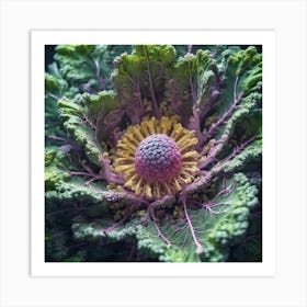 Close Up Of A Cabbage Flower Art Print