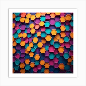 3d Hexagonal Background 2 Art Print