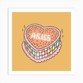 Aries Heart Cake Art Print