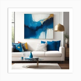 Abstract Blue Painting Art Print