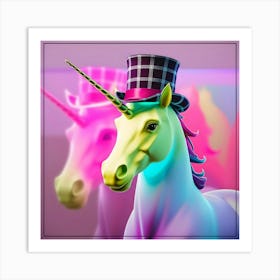 Unicorn With Top Hat Poster