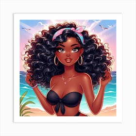 Black Girl In Bikini 2 Art Print