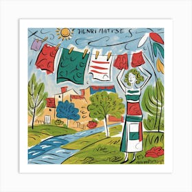 Matisse laundry day 2 Art Print