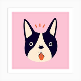 Pink Bulldog Art Print