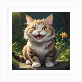 Illustrative Albedo A Smiling Cat 3 Art Print