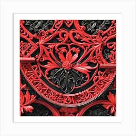 Hermoso Ornamento Rojinegro Art Print