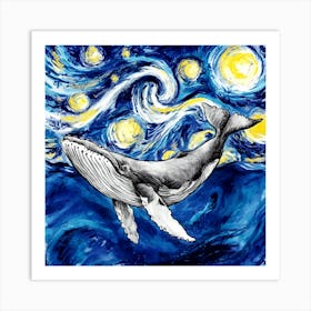 Whale In The Night Sky Affiche