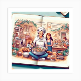 Intergenerational Kitchen Adventures: How to Cook Family Recipes and Pass on Cooking Wisdom Art Print