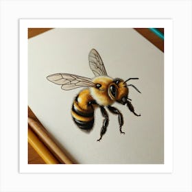 Bee Drawing 1 Art Print