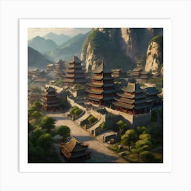 Chinese Village 7 Art Print