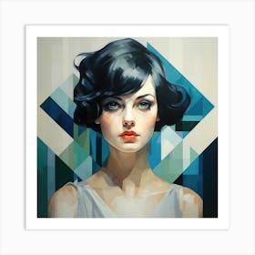 Geometric Abstraction Irish Woman 04 Art Print