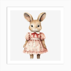 Rabbit In Pink Dress Art Print