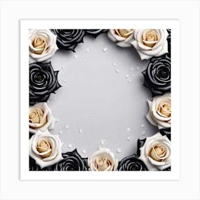 Black And White Roses 17 Art Print