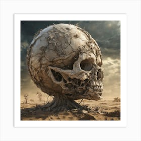 Skull In The Desert Art Print