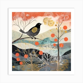 Bird In Nature Robin 5 Art Print