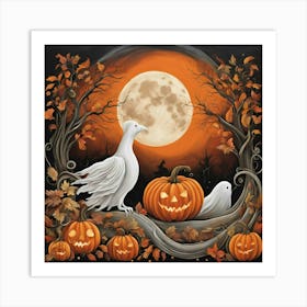 Abstract Halloween Nightbird Art Print