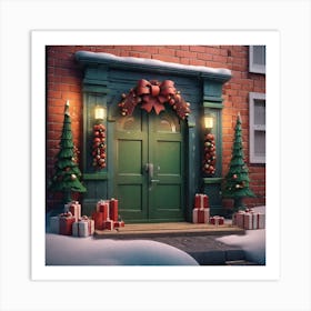 Christmas Door 142 Art Print