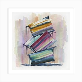 A group of paintings falling on top of each other 15 Art Print