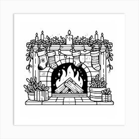 Christmas Fireplace Art Print