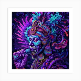 Man In Purple Feathers Art Print