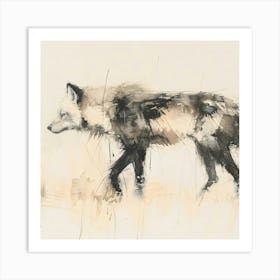 Wolf Steppe Art Print