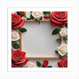 Frame With Roses 28 Art Print