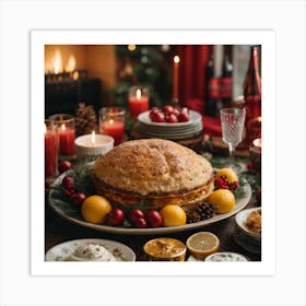 Christmas Dinner Art Print