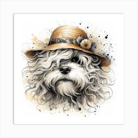 Dog In A Hat Art Print