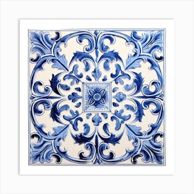 Tuscany Italy Delft Tile Illustration 1 Art Print