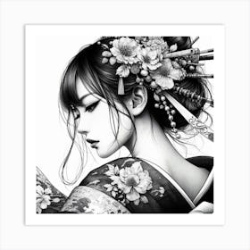 Japanese girl 4 Art Print