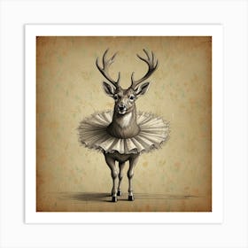 Ballet Deer Art Print