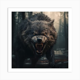 Wolf In The Woods 6 Art Print