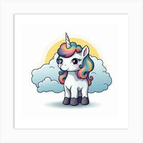 Unicorn With Rainbow Mane 2 Art Print