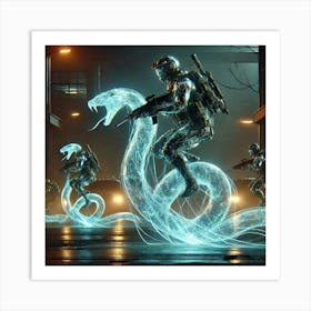 A Futuristic Sci Fi Scene Showing Serpent Riders U Art Print