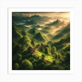 Sunrise In The Mountains 25 Art Print