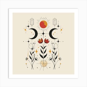 Minimalist Boho Celestial Moon 15 Art Print