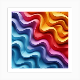 Abstract Colorful Paper Wavy Background Art Print