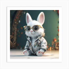 Rabbit In Sunglasses Art Print